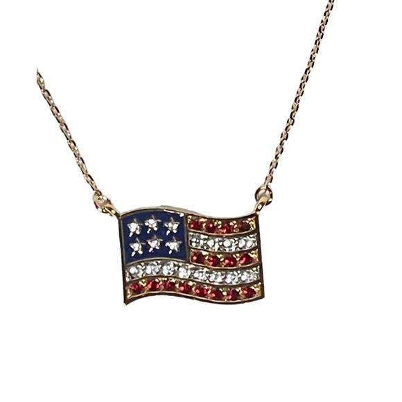 Vintage Avon USA Flag Necklace Patriotic - Picture 5 of 9